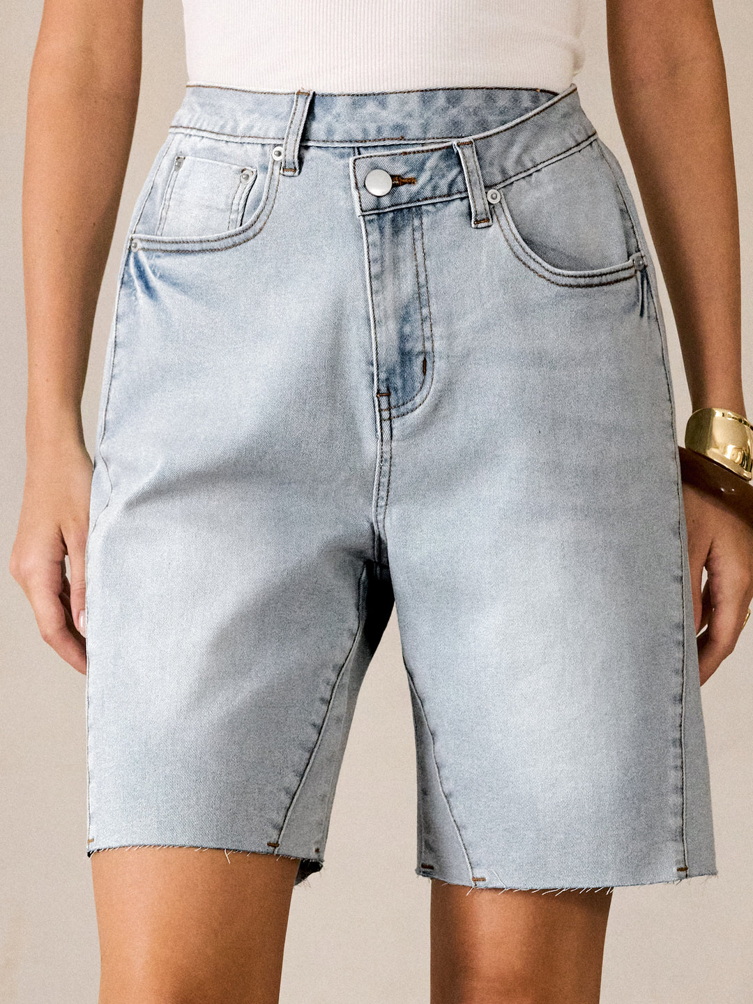 ANRABESS Womens Bermuda Jean Shorts 2026 Summer Knee Length Stretchy Crossover Wide Leg Mid Waisted Casual Denim Shorts Jorts