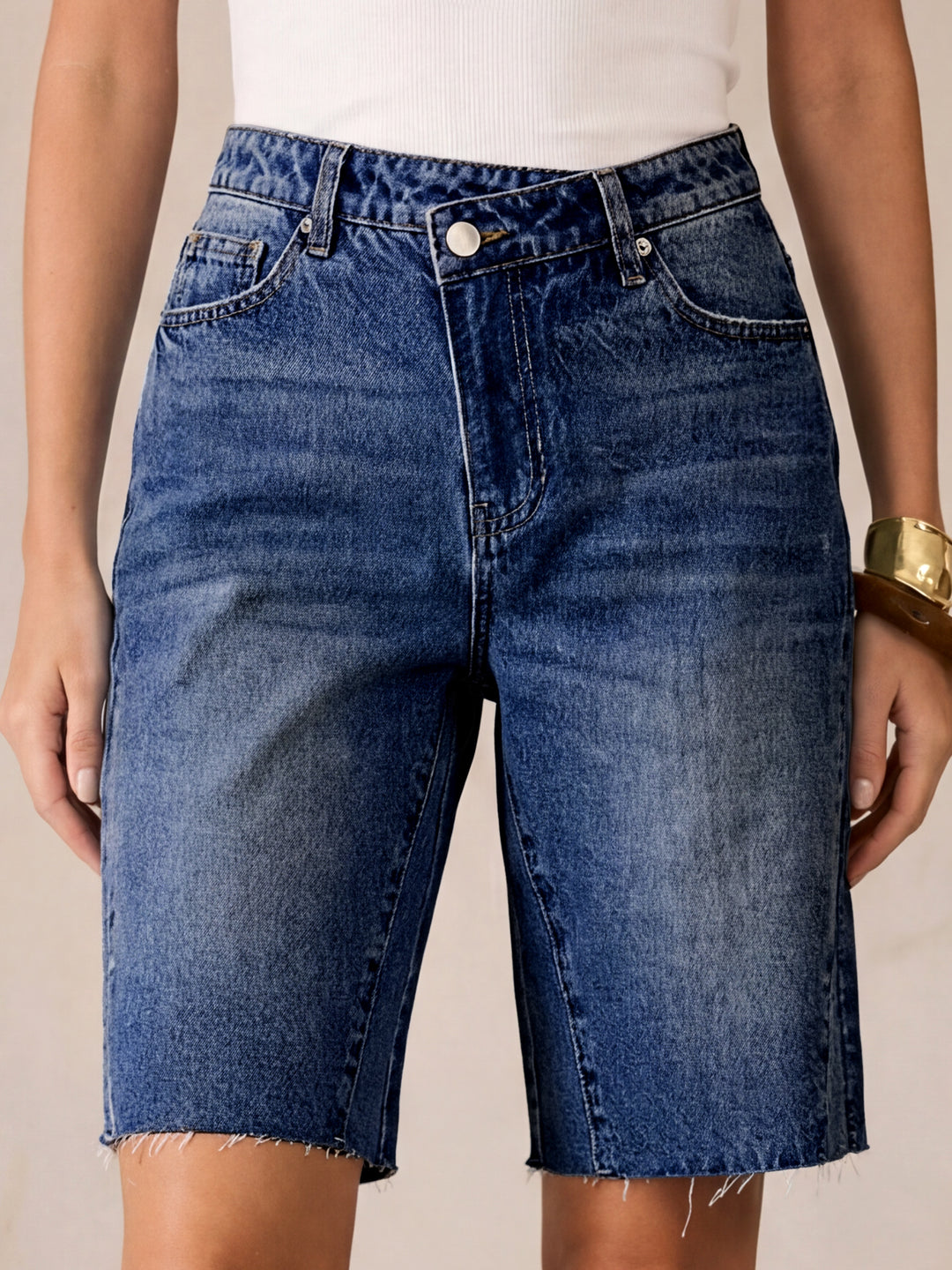 ANRABESS Womens Bermuda Jean Shorts 2026 Summer Knee Length Stretchy Crossover Wide Leg Mid Waisted Casual Denim Shorts Jorts