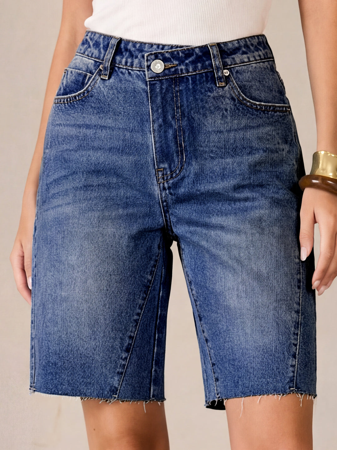 ANRABESS Womens Bermuda Jean Shorts 2026 Summer Knee Length Stretchy Crossover Wide Leg Mid Waisted Casual Denim Shorts Jorts