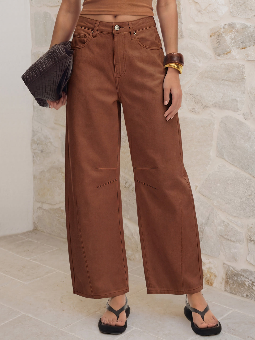 ANRABESS Women’s Barrel Jeans ，Mid Rise Wide Leg Denim Pants，Casual Baggy Relaxed Fit，Y2K Streetwear Boyfriend Ankle Length