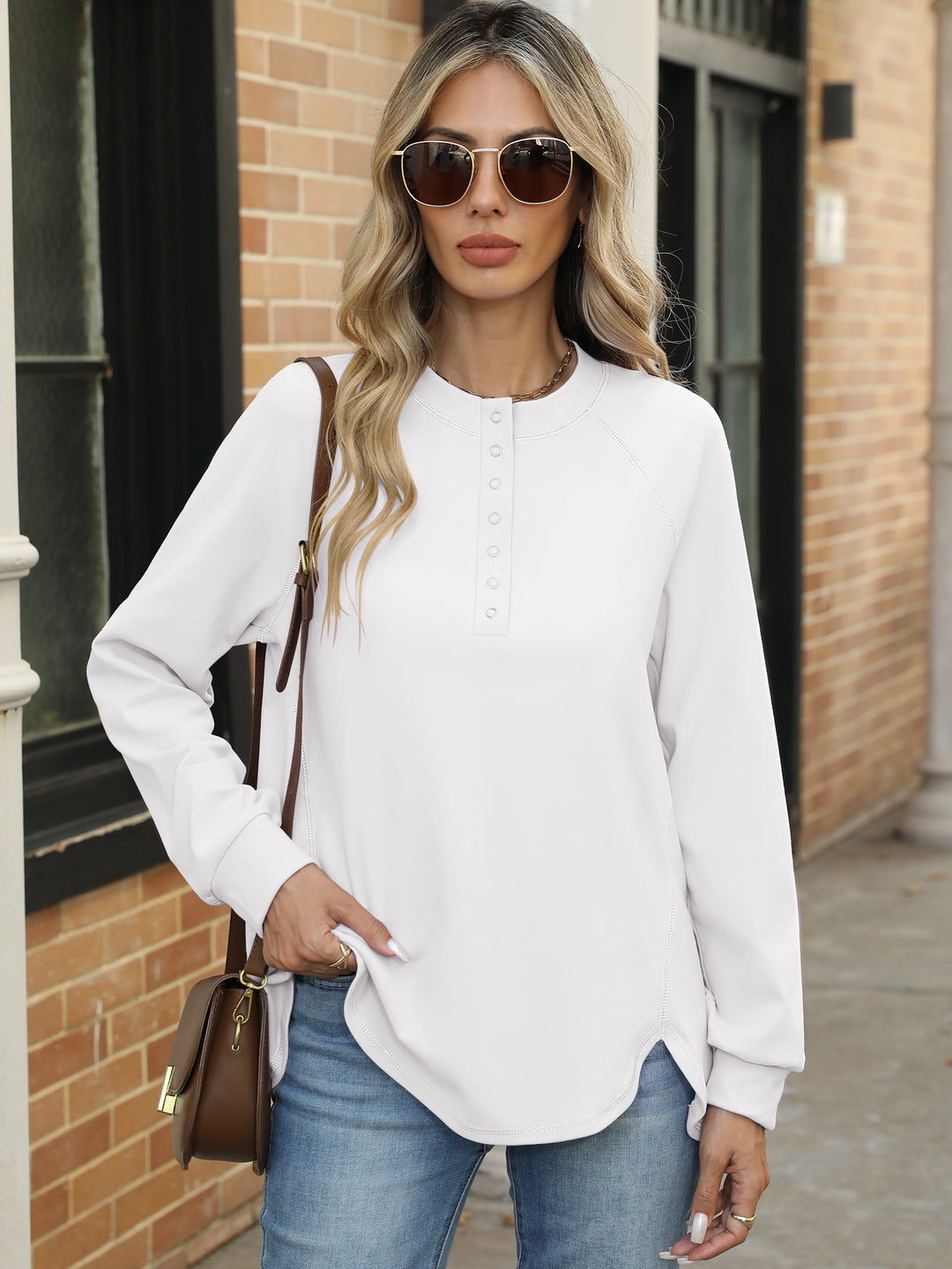 ANRABESS Cozy Henley Tunic for Fall & Winter