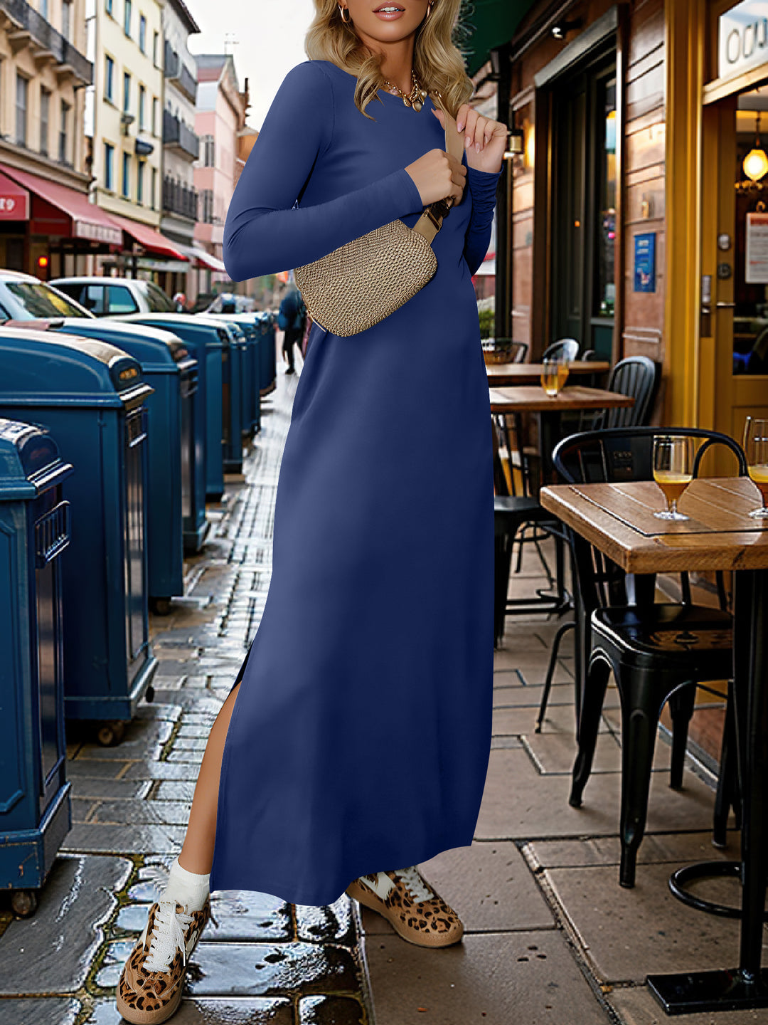 ANRABESS Women's Loose Split Flowy Maxi Dress