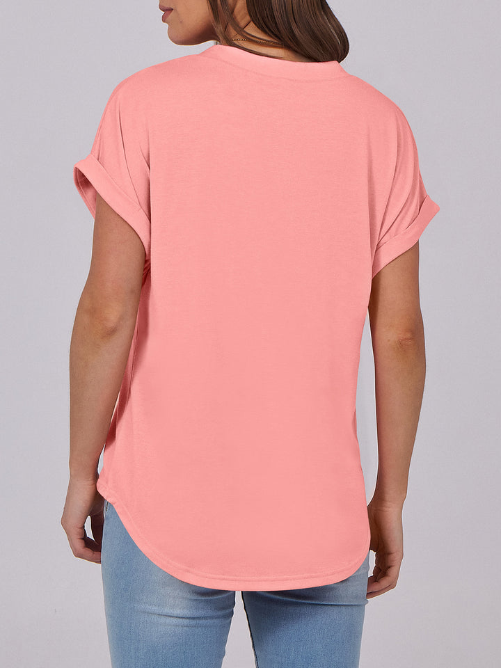ANRABESS Womens Short Sleeve Henley Tops V Neck Dressy Casual Blouses Summer Trendy Tee Shirts 2026 Vacation Fashion Clothes