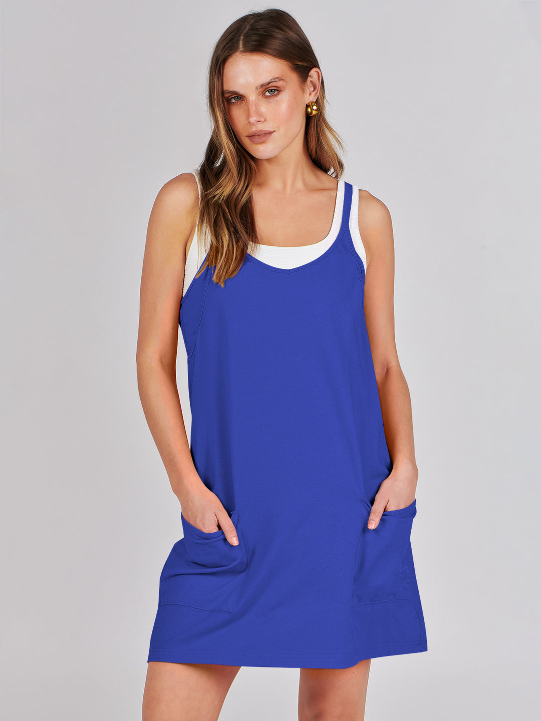 ANRABESS Women's Active Mini Dress with Built-in Shorts