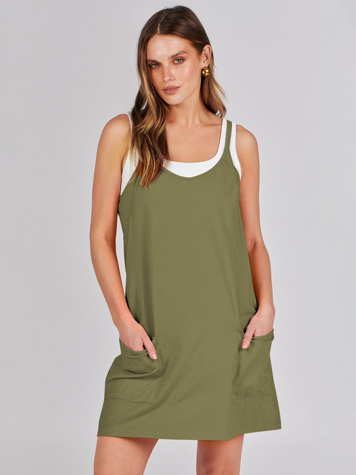 ANRABESS Women's Active Mini Dress with Built-in Shorts