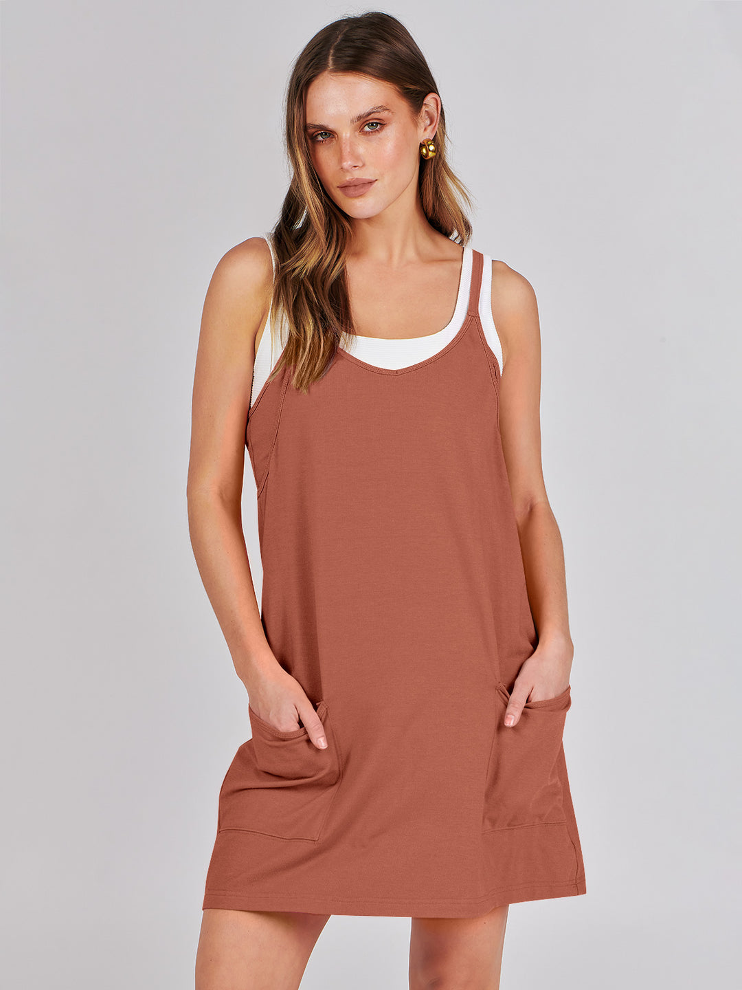 ANRABESS Women's Active Mini Dress with Built-in Shorts