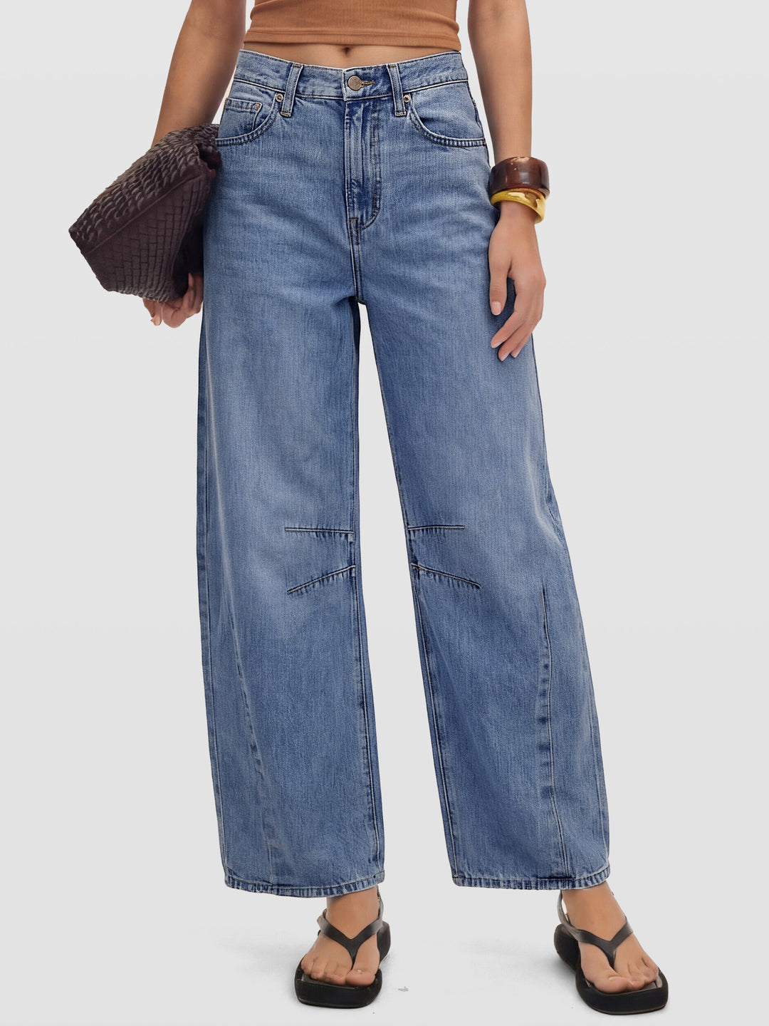 ANRABESS Women’s Barrel Jeans ，Mid Rise Wide Leg Denim Pants，Casual Baggy Relaxed Fit，Y2K Streetwear Boyfriend Ankle Length