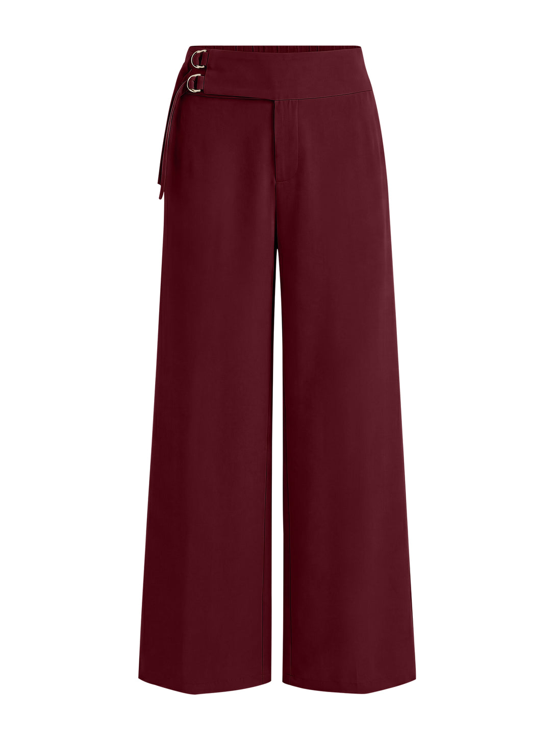 ANRABESS Women Wide Leg Buckle Pants with Pockets
