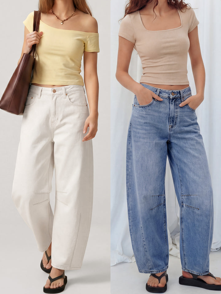 ANRABESS Women’s Barrel Jeans ，Mid Rise Wide Leg Denim Pants，Casual Baggy Relaxed Fit，Y2K Streetwear Boyfriend Ankle Length