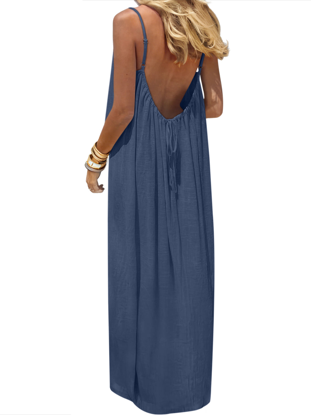 ANRABESS Summer Dresses for Women 2026 Backless Cami Maxi Sundresses Spaghetti Strap Long Lounge Beach Vacation House Dress