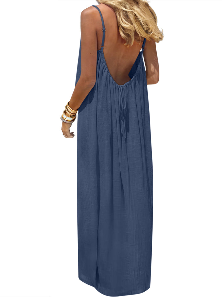 ANRABESS Summer Dresses for Women 2026 Backless Cami Maxi Sundresses Spaghetti Strap Long Lounge Beach Vacation House Dress
