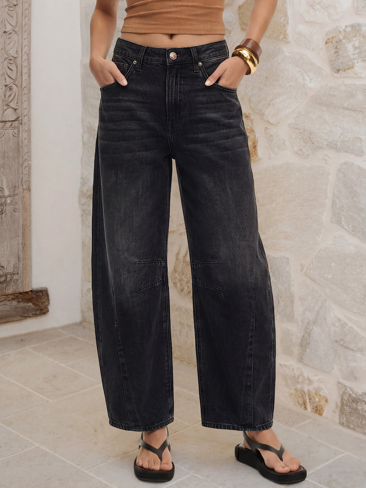 ANRABESS Women’s Barrel Jeans ，Mid Rise Wide Leg Denim Pants，Casual Baggy Relaxed Fit，Y2K Streetwear Boyfriend Ankle Length