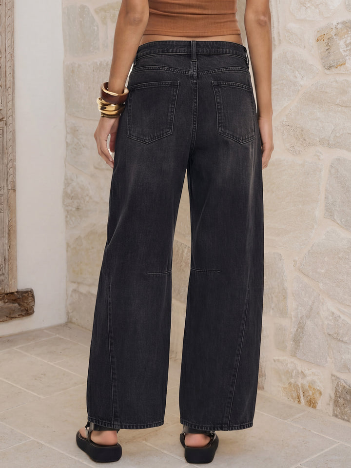 ANRABESS Women’s Barrel Jeans ，Mid Rise Wide Leg Denim Pants，Casual Baggy Relaxed Fit，Y2K Streetwear Boyfriend Ankle Length