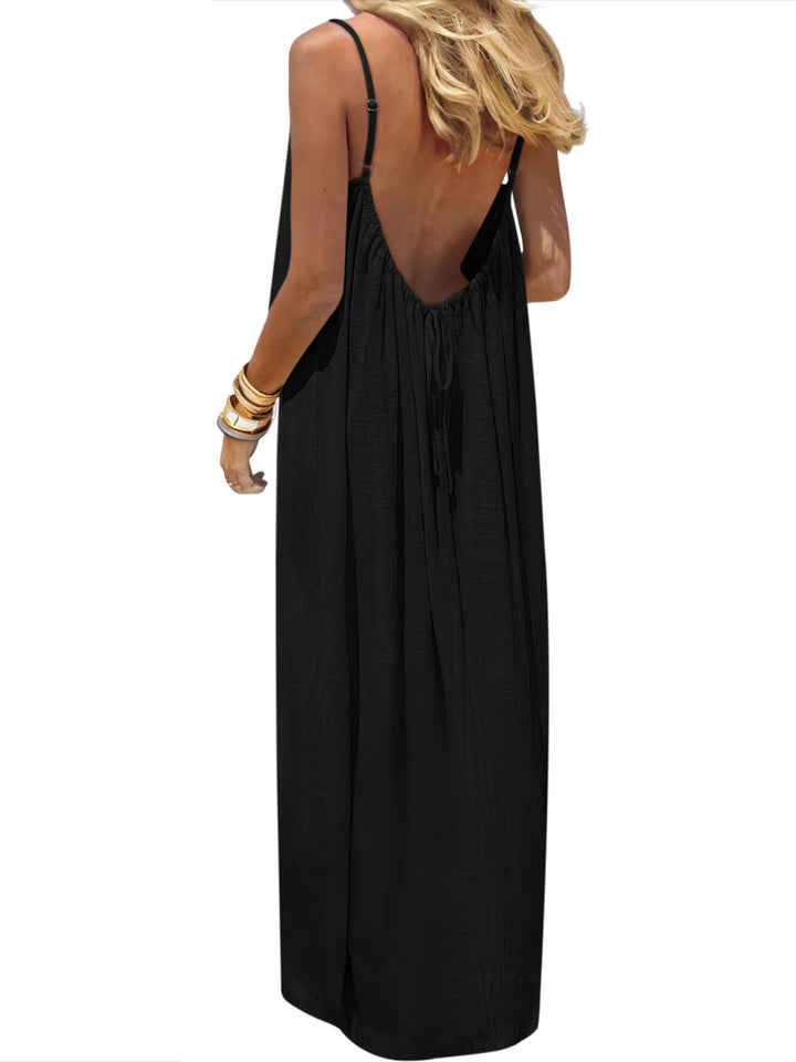 ANRABESS Summer Dresses for Women 2026 Backless Cami Maxi Sundresses Spaghetti Strap Long Lounge Beach Vacation House Dress