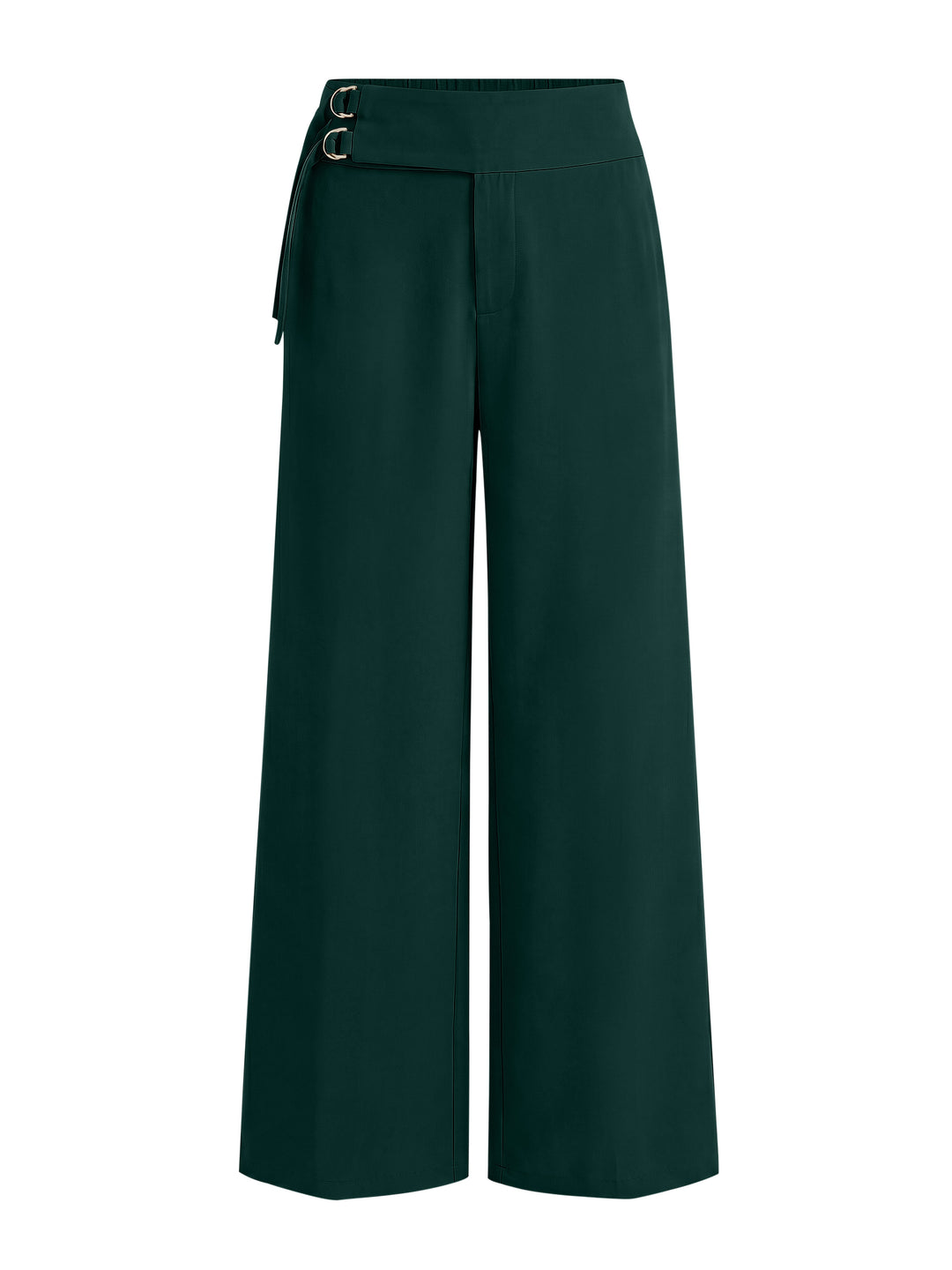 ANRABESS Women Wide Leg Buckle Pants with Pockets