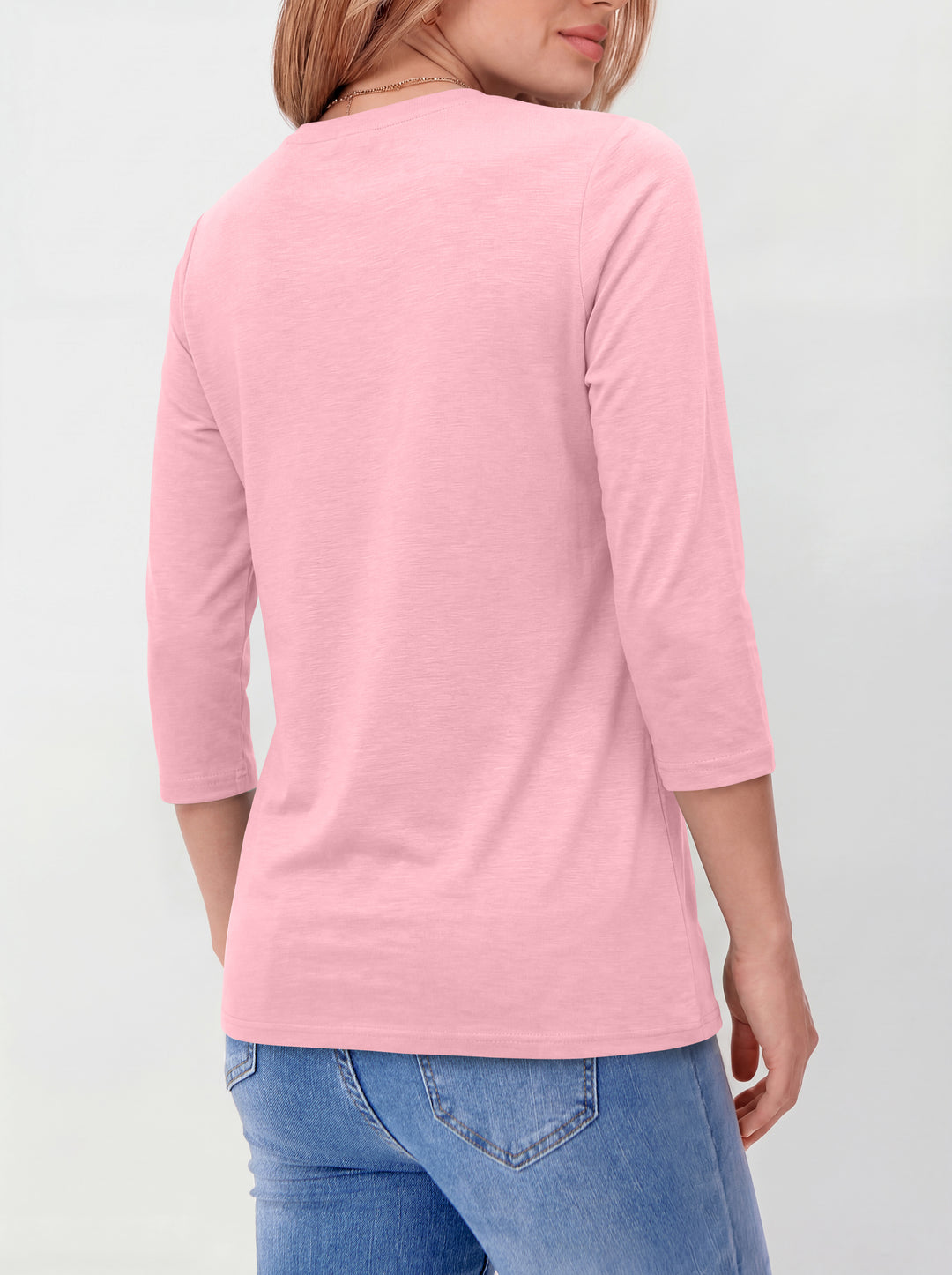 ANRABESS Womens 3/4 Sleeve Top，Wrinkle-Free Soft T-Shirts，Crew Neck Basic Tee，Casual Summer Spring Clothes ，Daily Work Travel