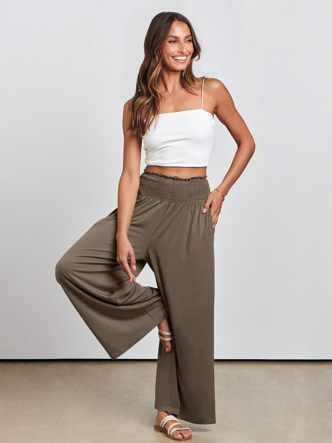 ANRABESS Women's High Waisted Wide Leg Palazzo Pants