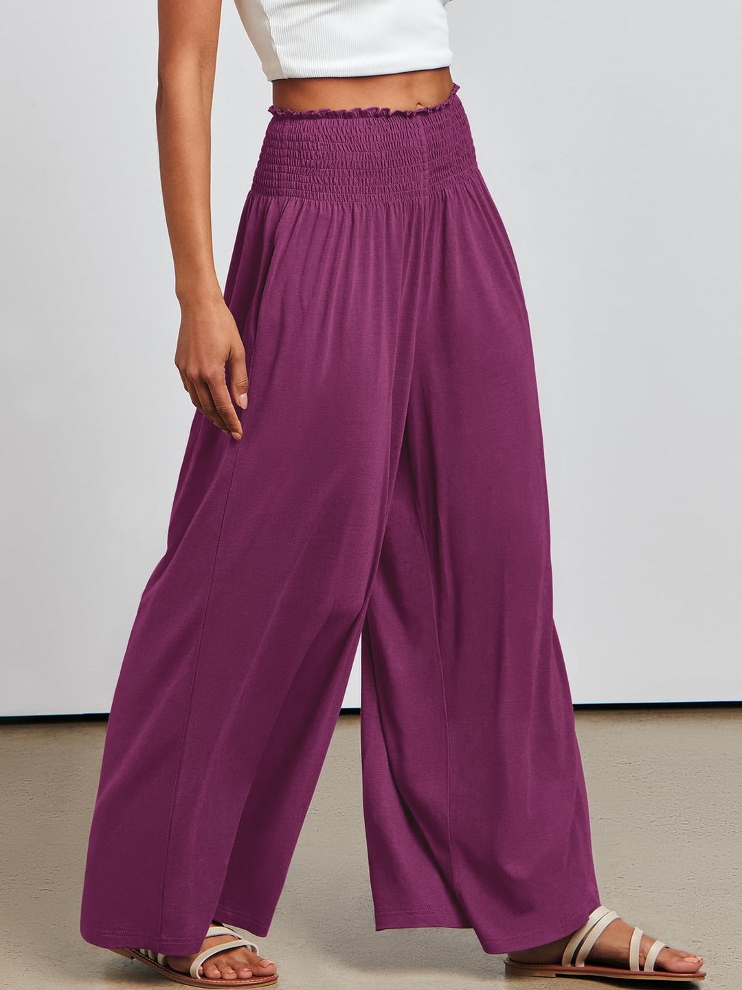 ANRABESS Women's High Waisted Wide Leg Palazzo Pants