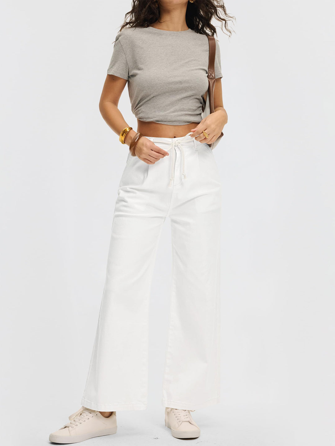 ANRABESS Womens Wide Leg Jeans High Waisted Trendy Drawstring Denim Pants Casual Relaxed Fit Trouser with Pockets