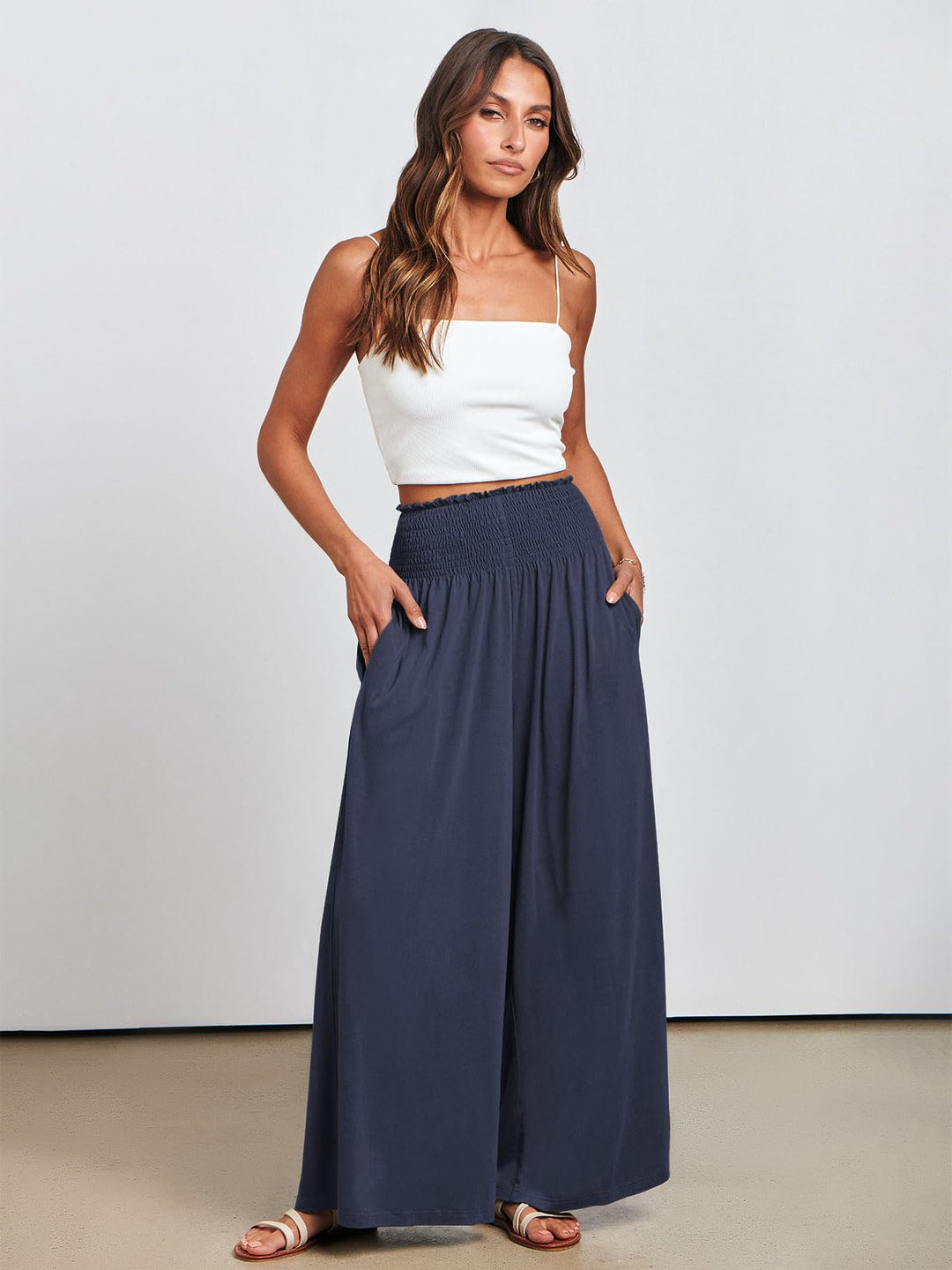 ANRABESS Women's High Waisted Wide Leg Palazzo Pants