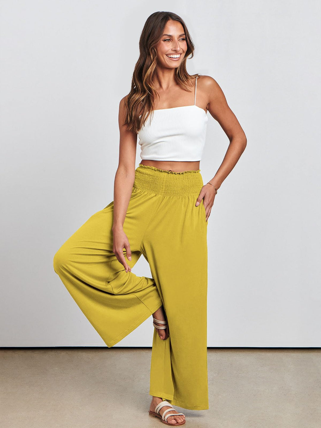ANRABESS Women's High Waisted Wide Leg Palazzo Pants