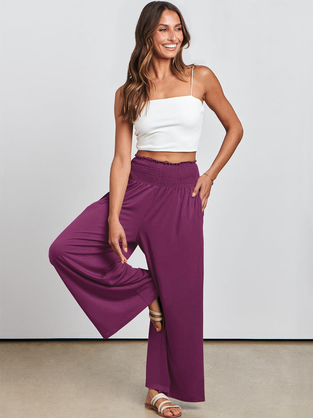 ANRABESS Women's High Waisted Wide Leg Palazzo Pants
