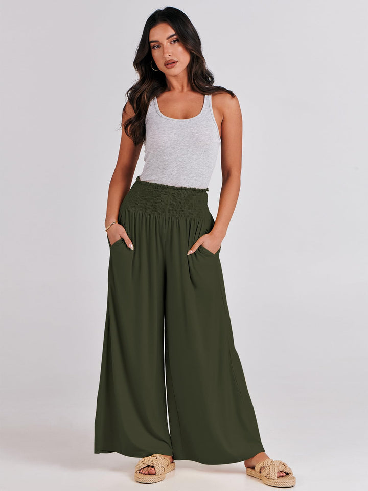 ANRABESS Women's High Waisted Wide Leg Palazzo Pants