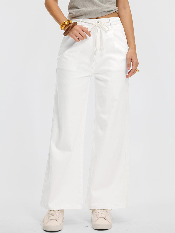 ANRABESS Womens Wide Leg Jeans High Waisted Trendy Drawstring Denim Pants Casual Relaxed Fit Trouser with Pockets