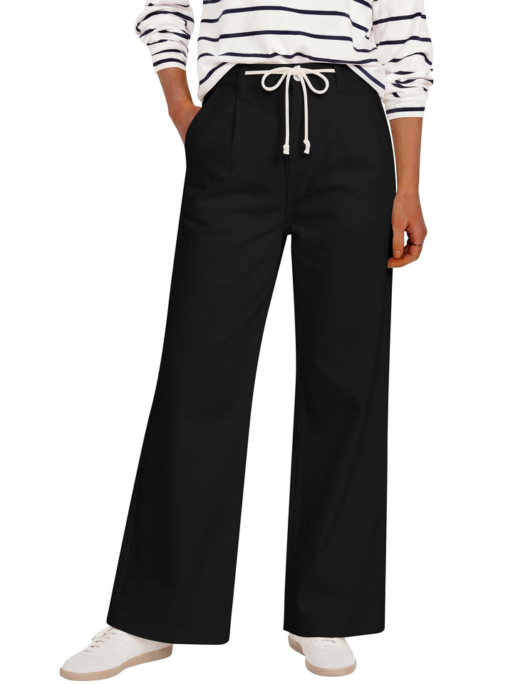 ANRABESS Womens Wide Leg Jeans High Waisted Trendy Drawstring Denim Pants Casual Relaxed Fit Trouser with Pockets