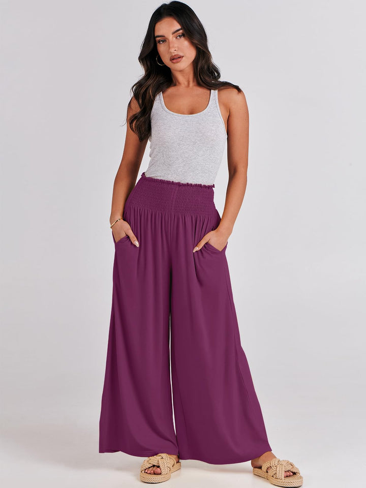 ANRABESS Women's High Waisted Wide Leg Palazzo Pants