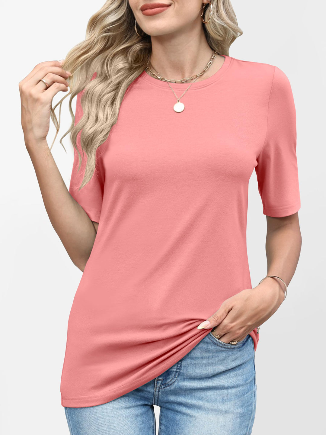 ANRABESS Women's Crewneck Short Sleeve Tee