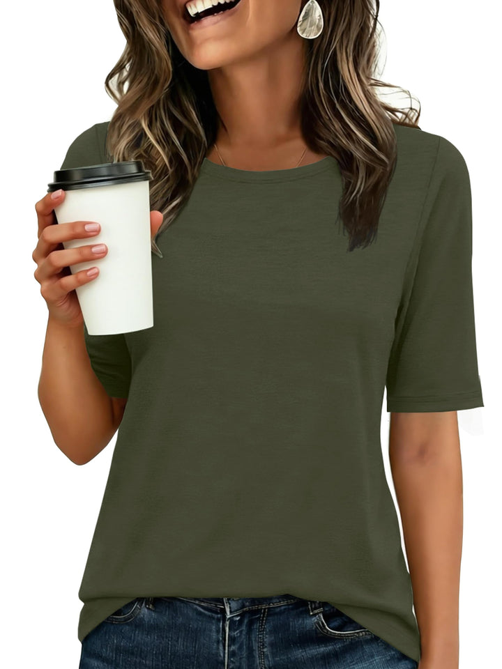ANRABESS Women's Crewneck Short Sleeve Tee