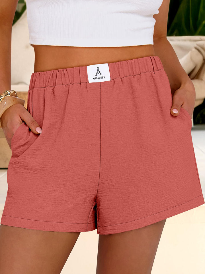 ANRABESS Women's High Waist Wide Leg Beach Shorts