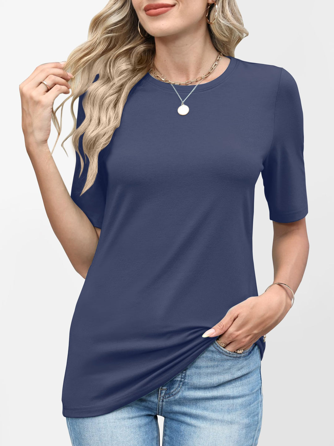 ANRABESS Women's Crewneck Short Sleeve Tee