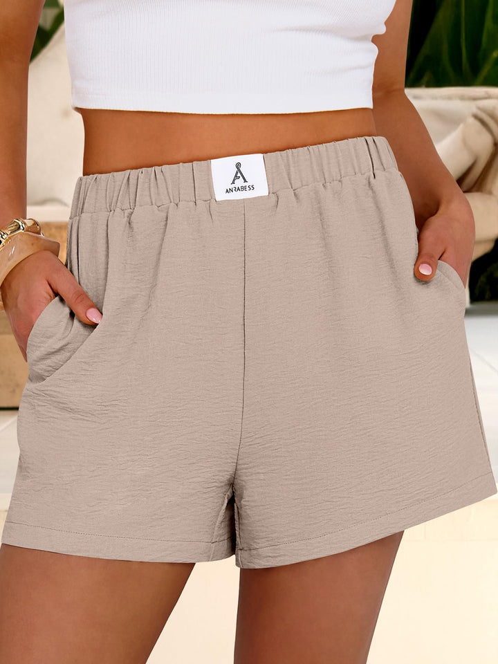 ANRABESS Women's High Waist Wide Leg Beach Shorts