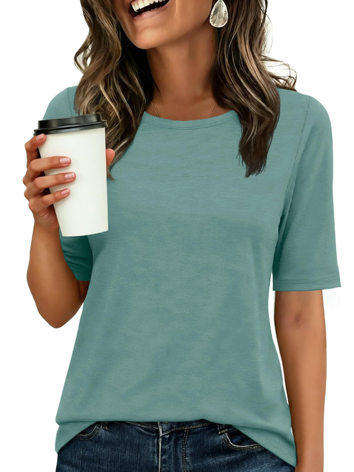 ANRABESS Women's Crewneck Short Sleeve Tee