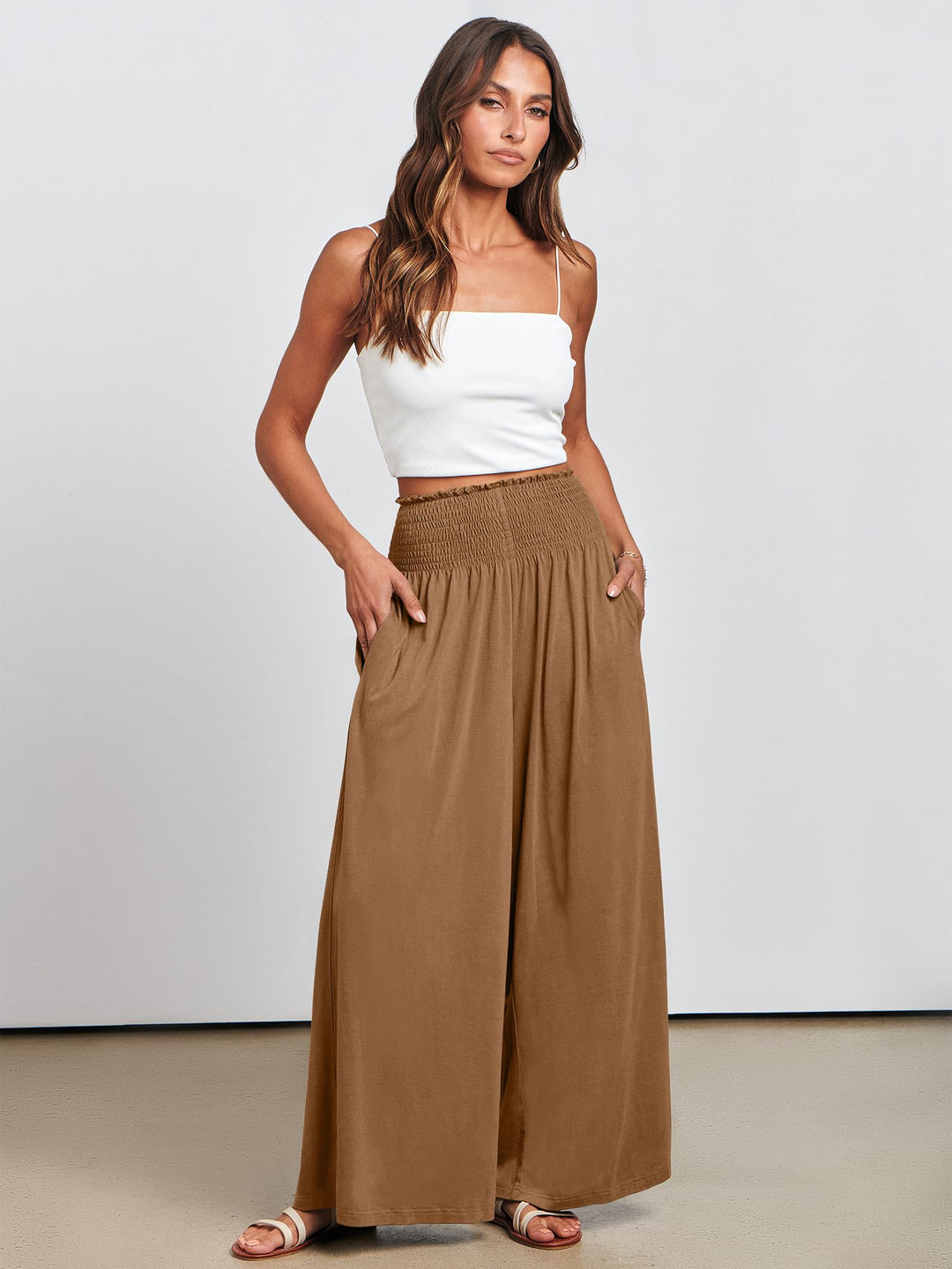 ANRABESS Women's High Waisted Wide Leg Palazzo Pants