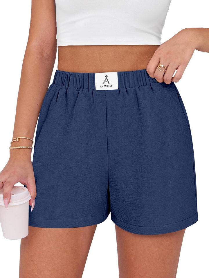 ANRABESS Women's High Waist Wide Leg Beach Shorts