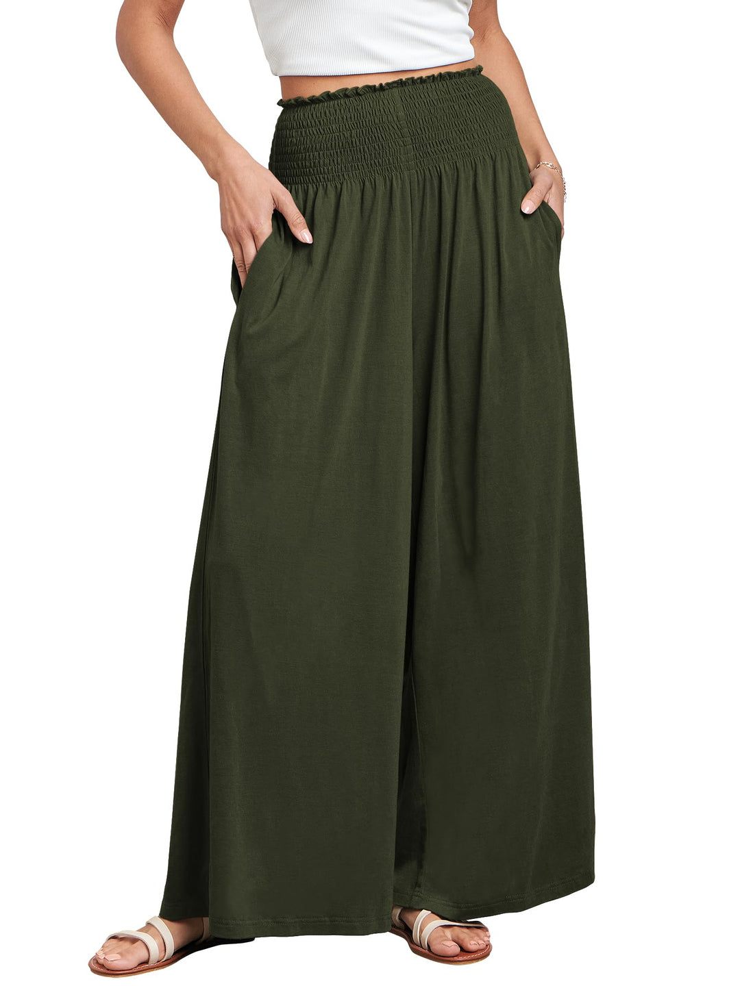 ANRABESS Women's High Waisted Wide Leg Palazzo Pants