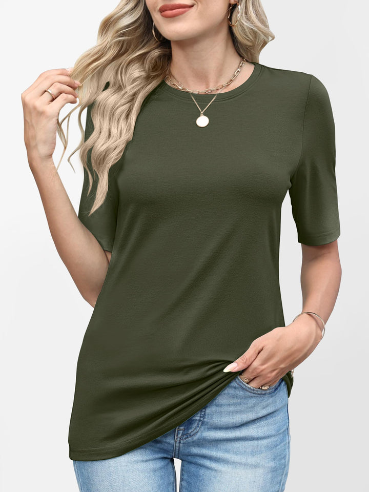 ANRABESS Women's Crewneck Short Sleeve Tee
