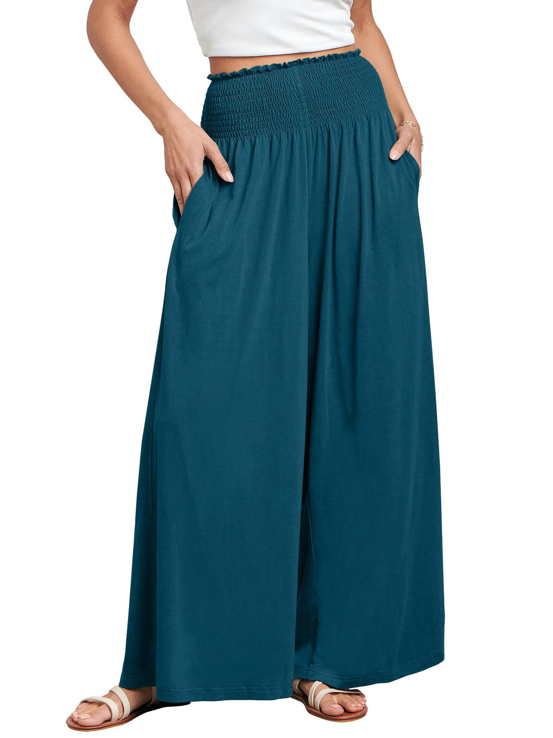 ANRABESS Women's High Waisted Wide Leg Palazzo Pants
