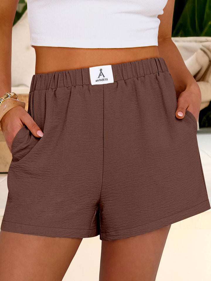 ANRABESS Women's High Waist Wide Leg Beach Shorts