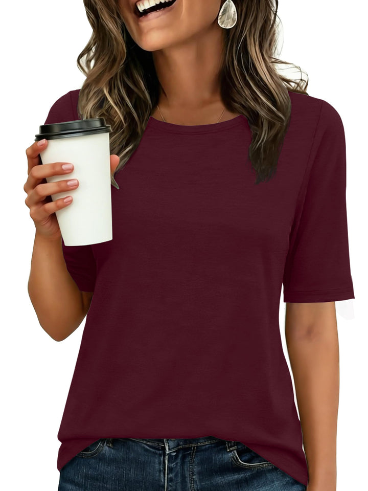 ANRABESS Women's Crewneck Short Sleeve Tee