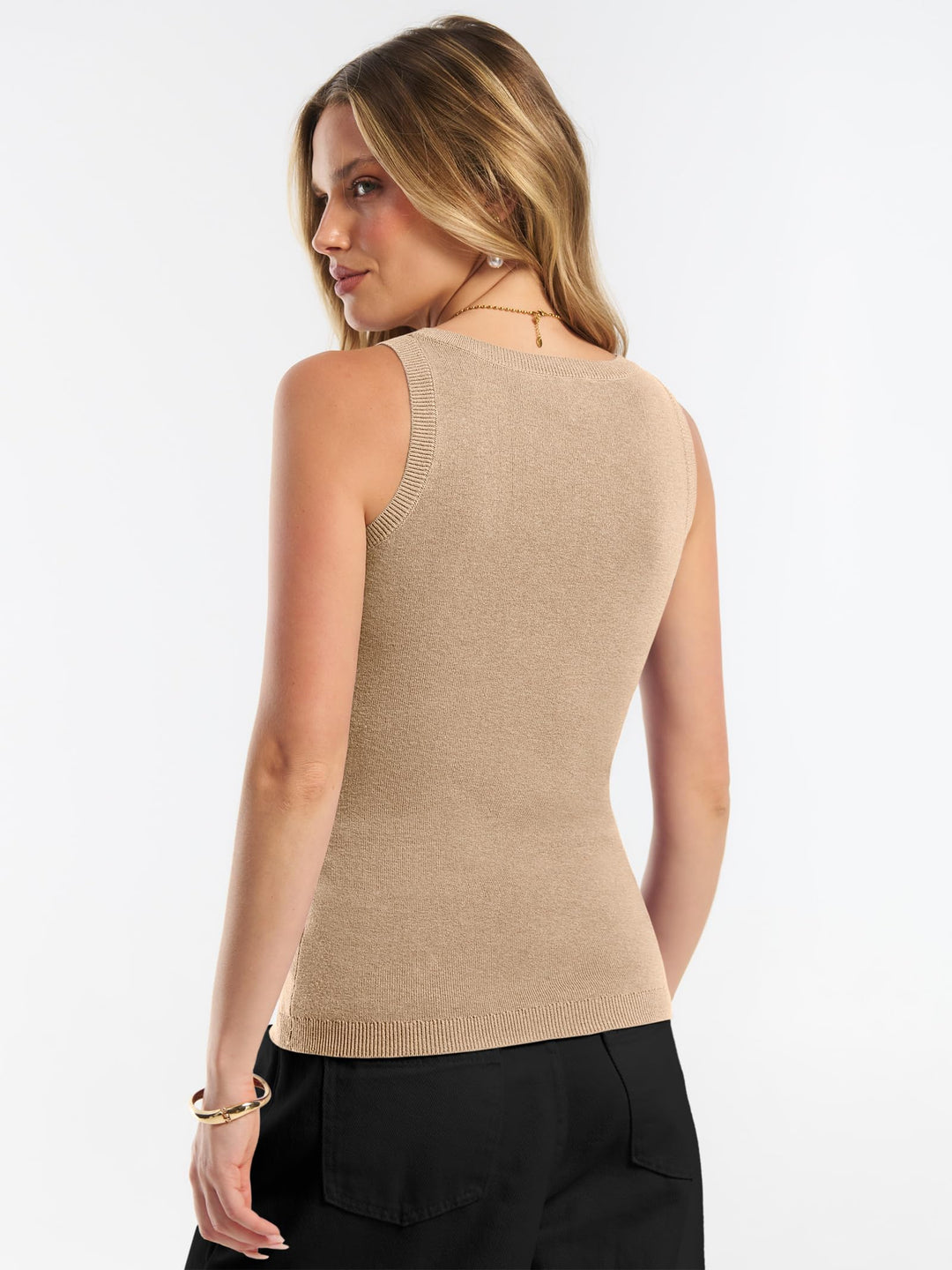 ANRABESS Women's Wool Blend Sleeveless Tank Top
