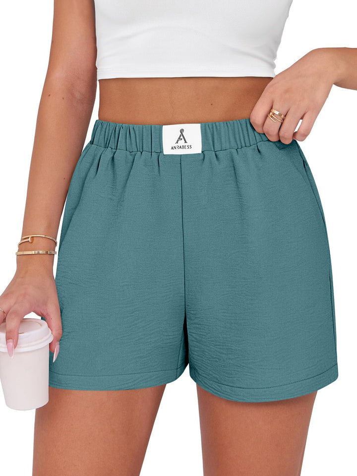ANRABESS Women's High Waist Wide Leg Beach Shorts