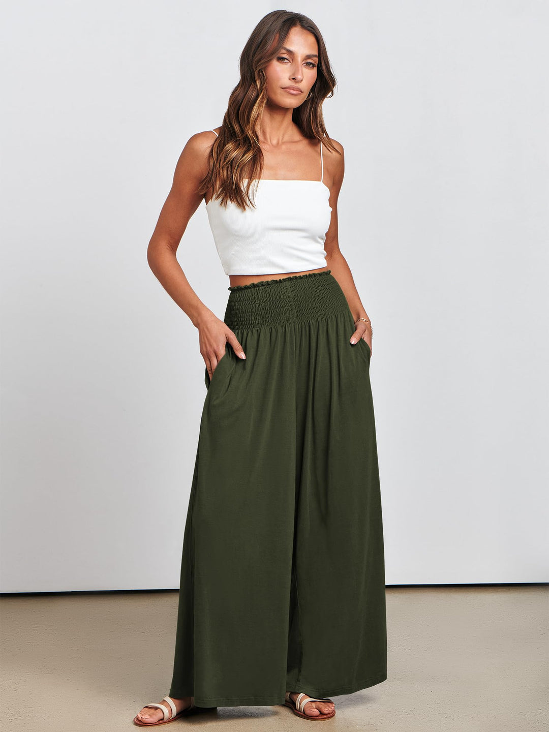 ANRABESS Women's High Waisted Wide Leg Palazzo Pants