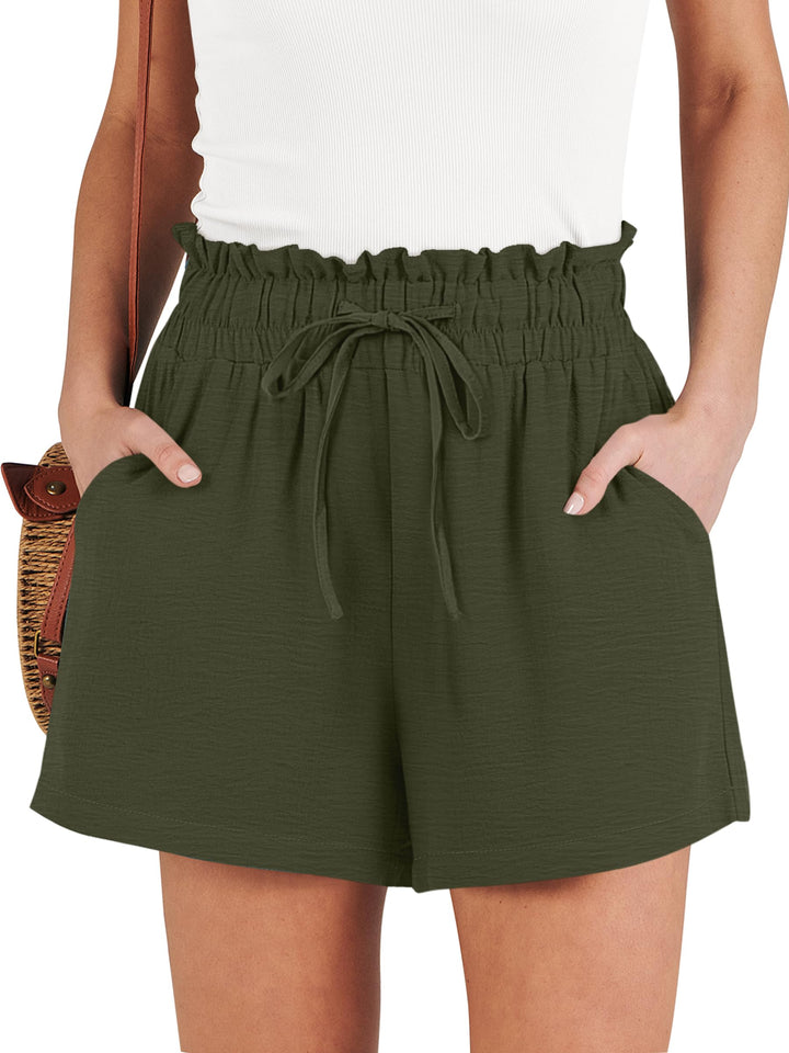 ANRABESS Women's High Waisted Drawstring Lounge Shorts