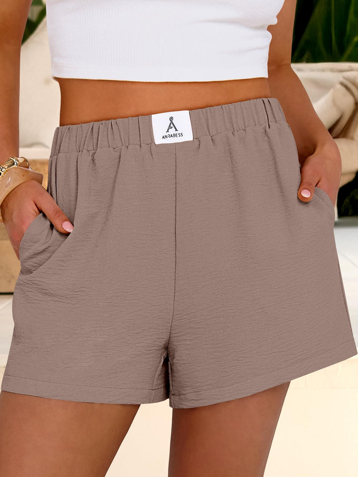 ANRABESS Women's High Waist Wide Leg Beach Shorts