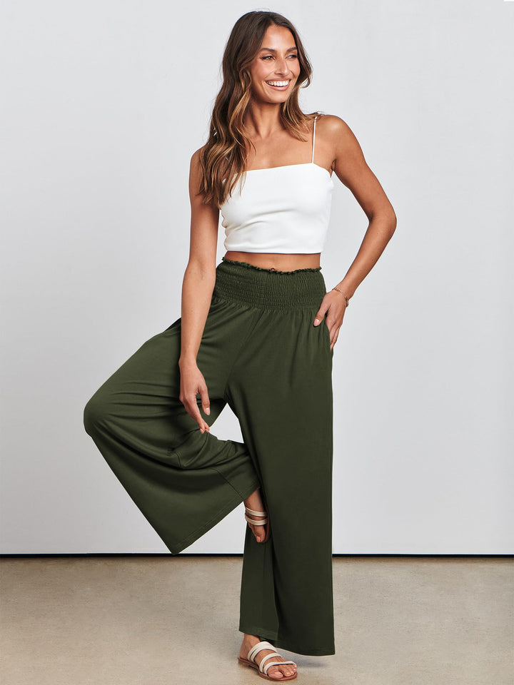 ANRABESS Women's High Waisted Wide Leg Palazzo Pants
