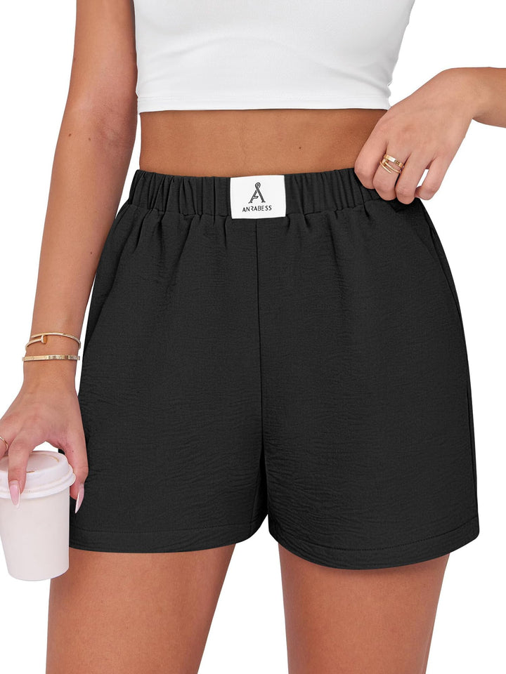ANRABESS Women's High Waist Wide Leg Beach Shorts